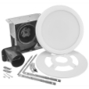 Broan AER110SLW Decorative Bathroom Fan with Humidity Sensor and Round Flat Panel LED Light in White 